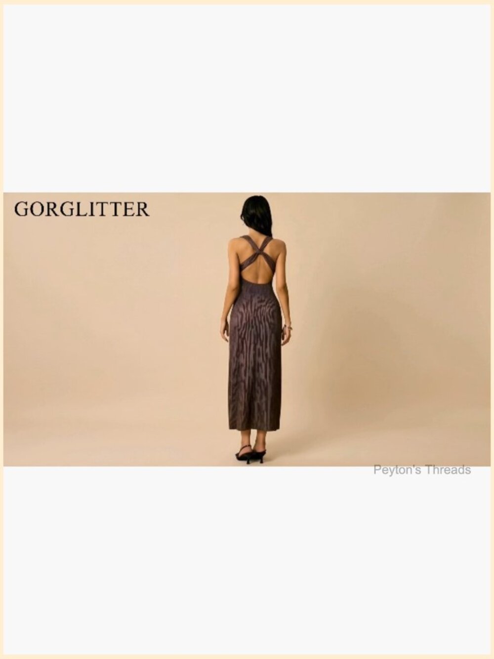 Backless V-Neck Bodycon Maxi Dress with Cap Sleeves - Picture 6 of 6